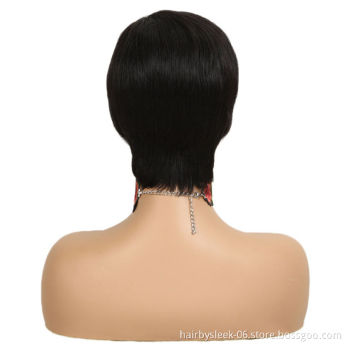 Rebecca Fashion Wholesale Short Human Hair Pixie Cut Wig 9 Inch Remy Brazilian Hair Wigs 613 Blonde Non-Lace Front Wig For Women